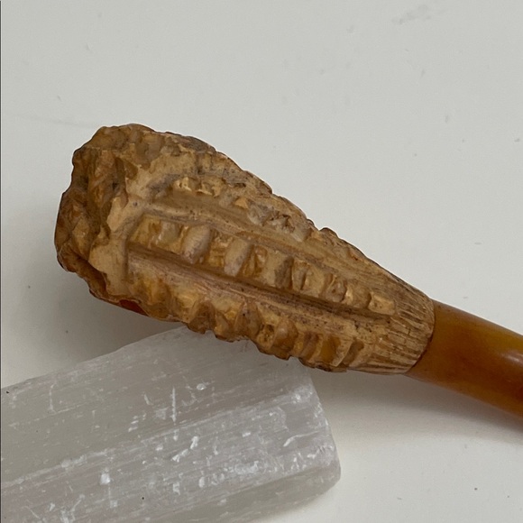 Antique Meerschaum Tobacco Pipe Carved Creature Design in Original Case - Picture 9 of 13